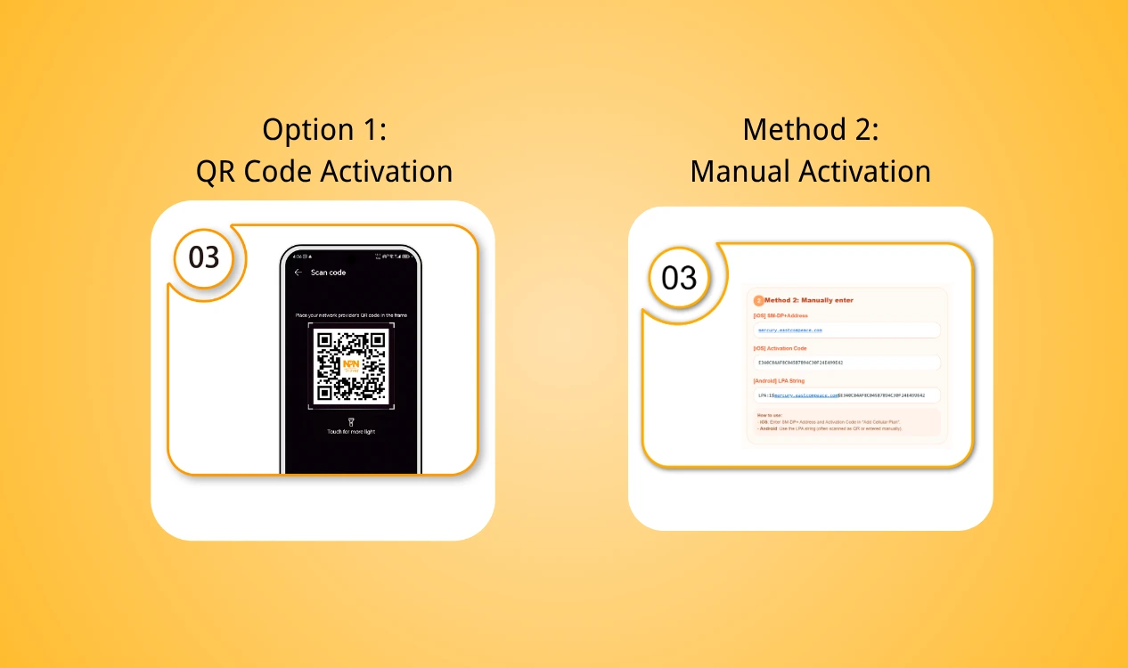 activate eSIM for android phone