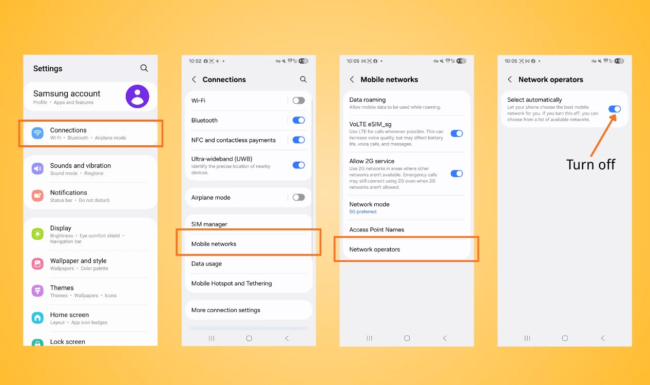 Check Network Selection Android