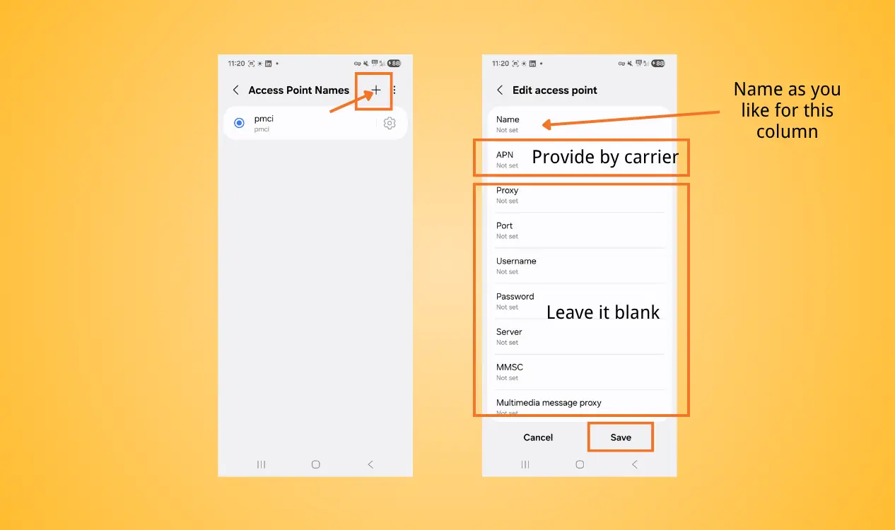 APN setup android