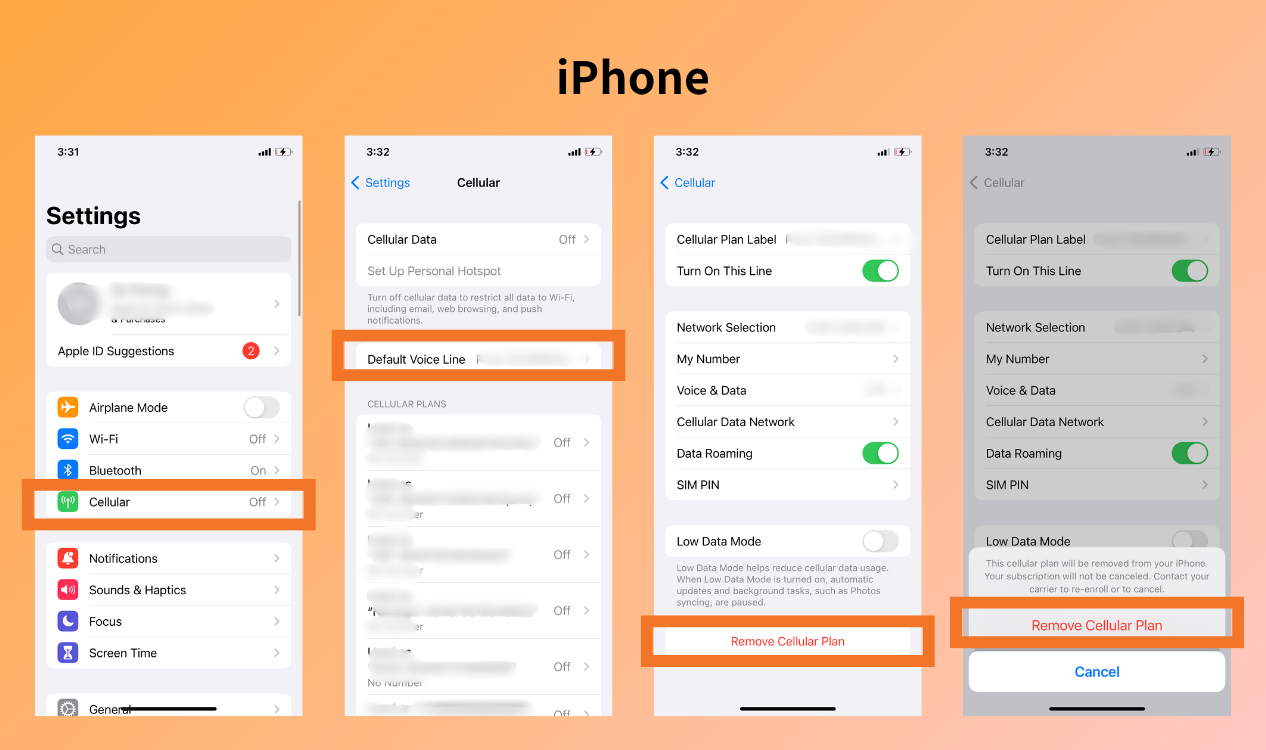 how to remove esim from iphone