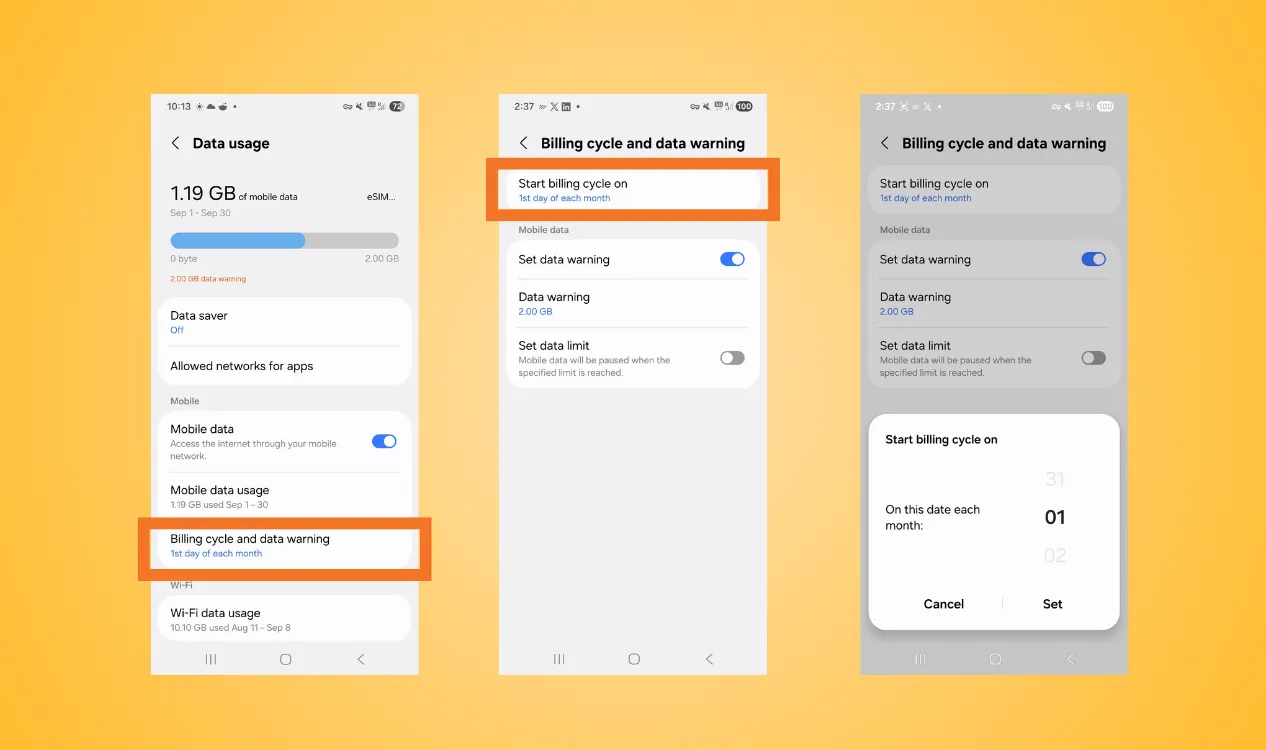 how to check how much data you have left android