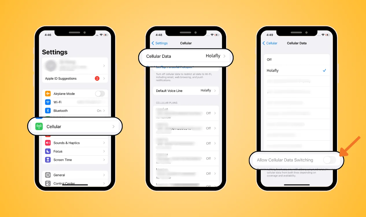 Check Cellular Data Switching